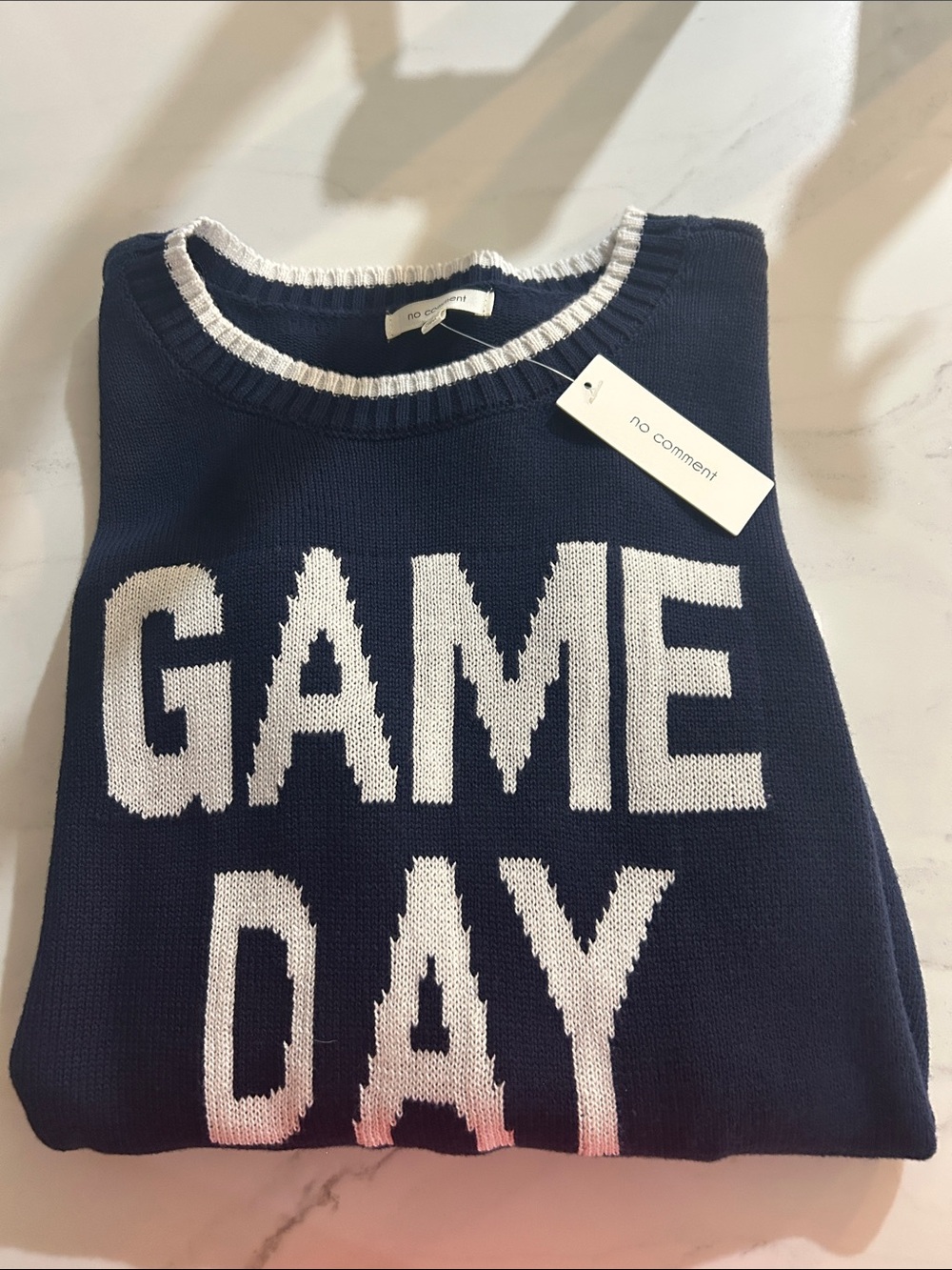 Navy "GAME DAY" Knit Sweater